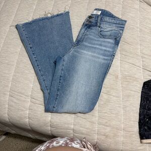 BKE Parker Light Blue Wide Leg  Distressed Jeans